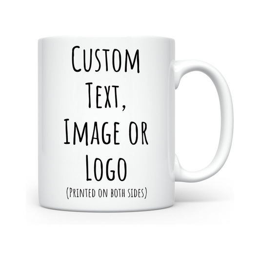 11 oz Personalized Coffee Mug Custom Photo Text and Logo Ceramic Mug